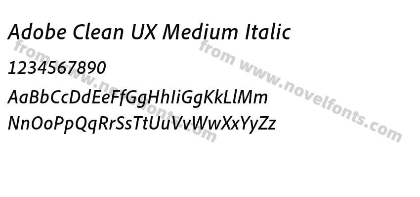 Adobe Clean UX Medium ItalicPreview