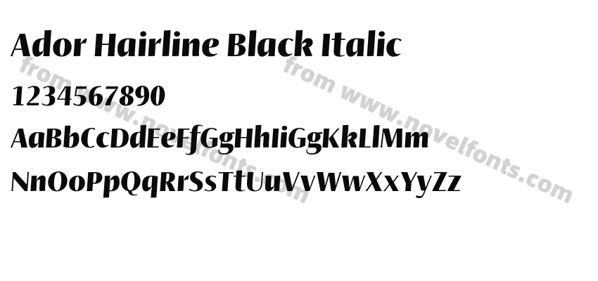 Ador Hairline Black ItalicPreview