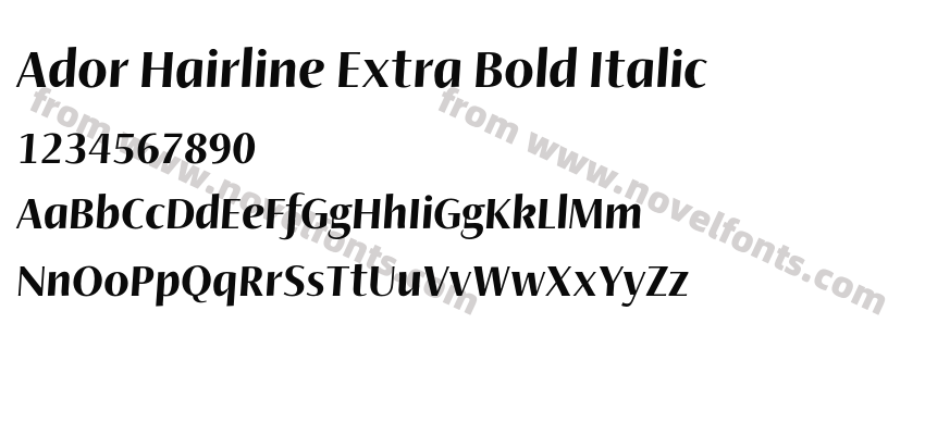 Ador Hairline Extra Bold ItalicPreview