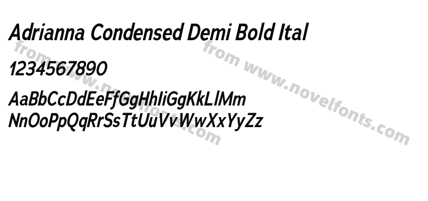 Adrianna Condensed Demi Bold ItalPreview