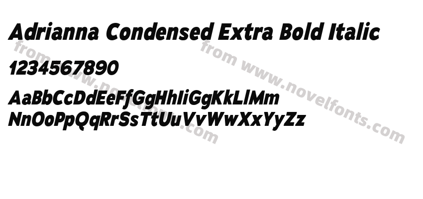 Adrianna Condensed Extra Bold ItalicPreview