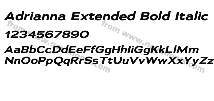 Adrianna Extended Bold ItalicPreview