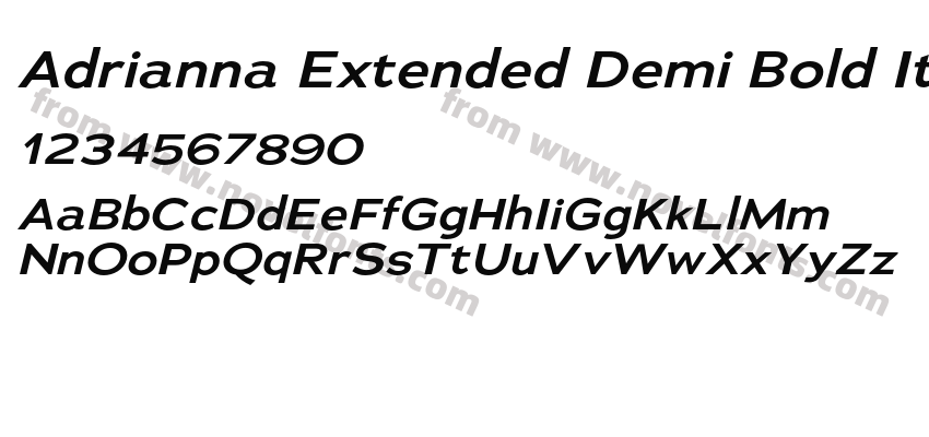 Adrianna Extended Demi Bold ItalicPreview