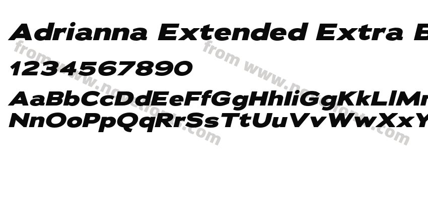 Adrianna Extended Extra Bold ItalicPreview