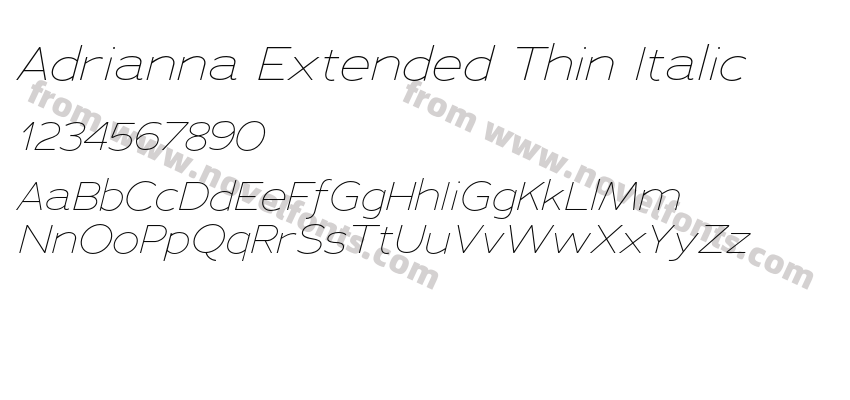 Adrianna Extended Thin ItalicPreview