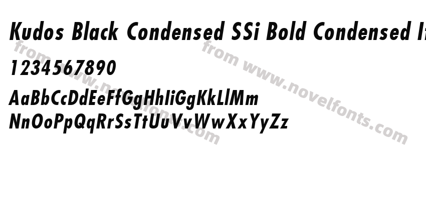 Kudos Black Condensed SSi Bold Condensed ItalicPreview