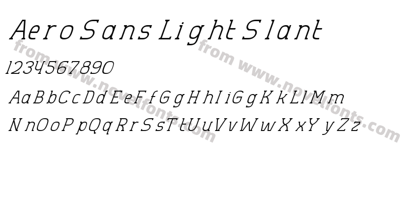 Aero Sans Light SlantPreview