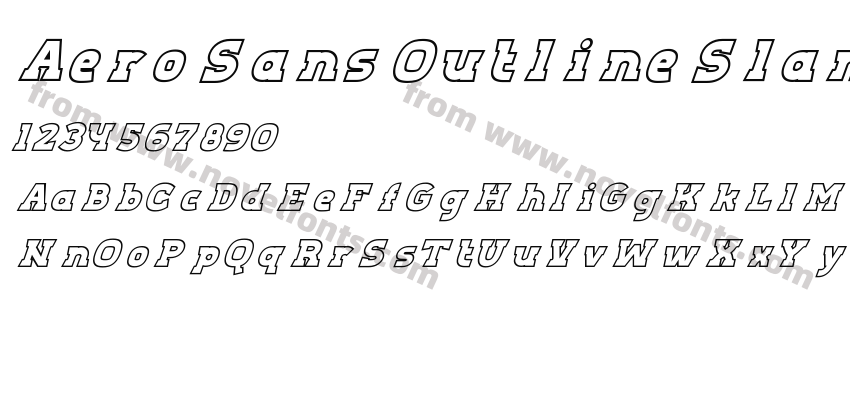 Aero Sans Outline SlantPreview