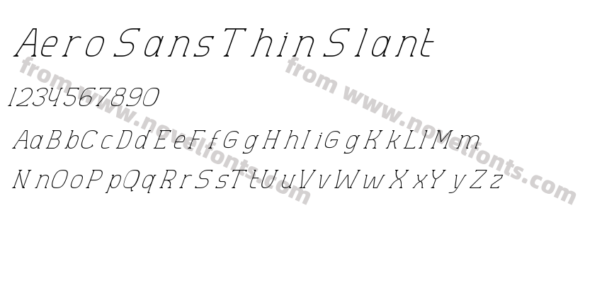 Aero Sans Thin SlantPreview