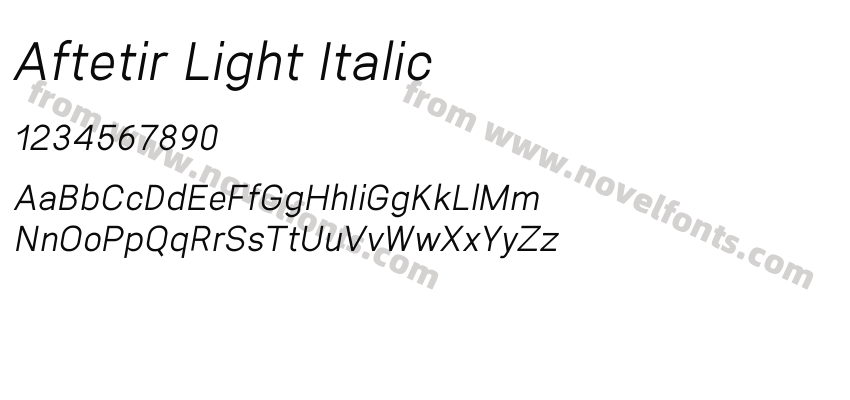 Aftetir Light ItalicPreview