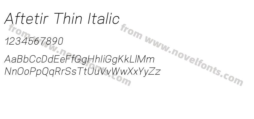 Aftetir Thin ItalicPreview