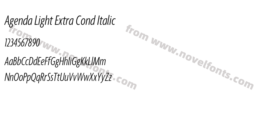 Agenda Light Extra Cond ItalicPreview