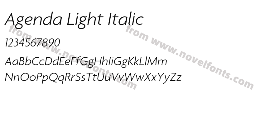 Agenda Light ItalicPreview