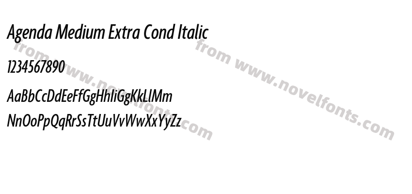 Agenda Medium Extra Cond ItalicPreview