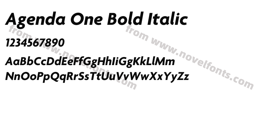 Agenda One Bold ItalicPreview