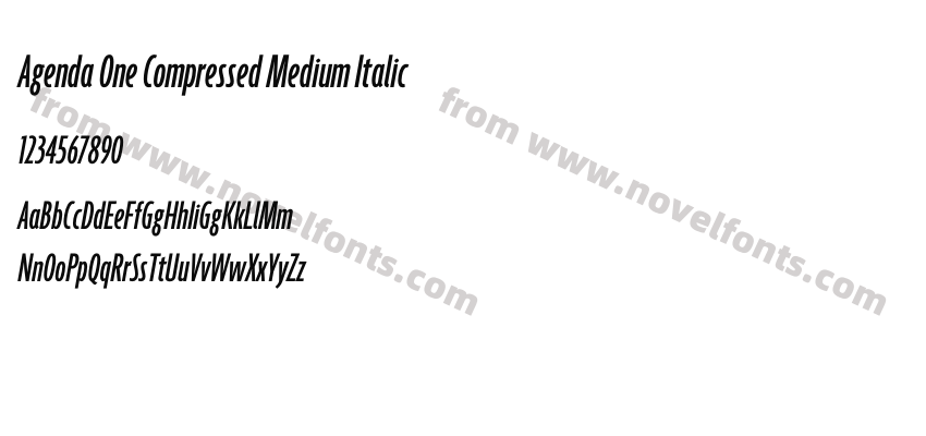 Agenda One Compressed Medium ItalicPreview