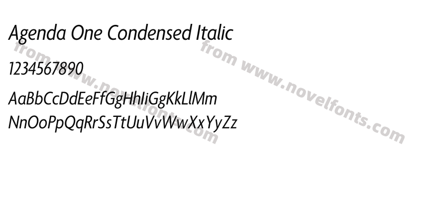 Agenda One Condensed ItalicPreview