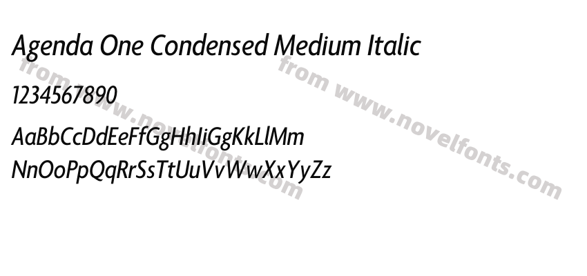 Agenda One Condensed Medium ItalicPreview