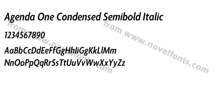 Agenda One Condensed Semibold ItalicPreview