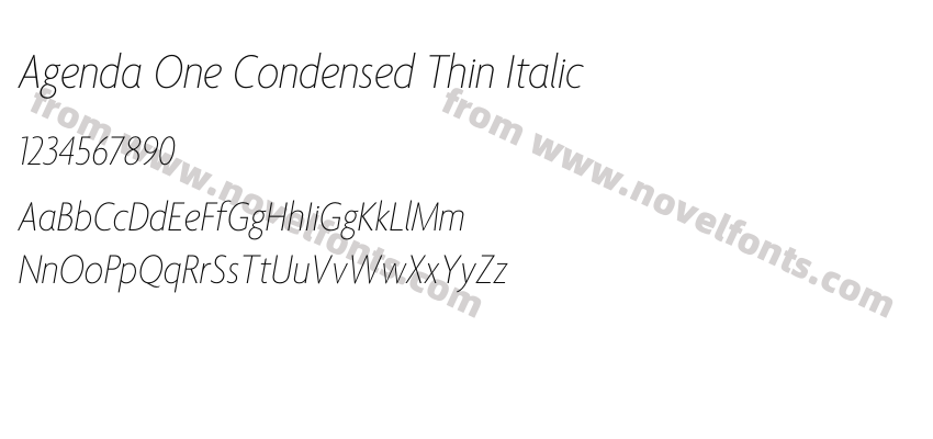 Agenda One Condensed Thin ItalicPreview