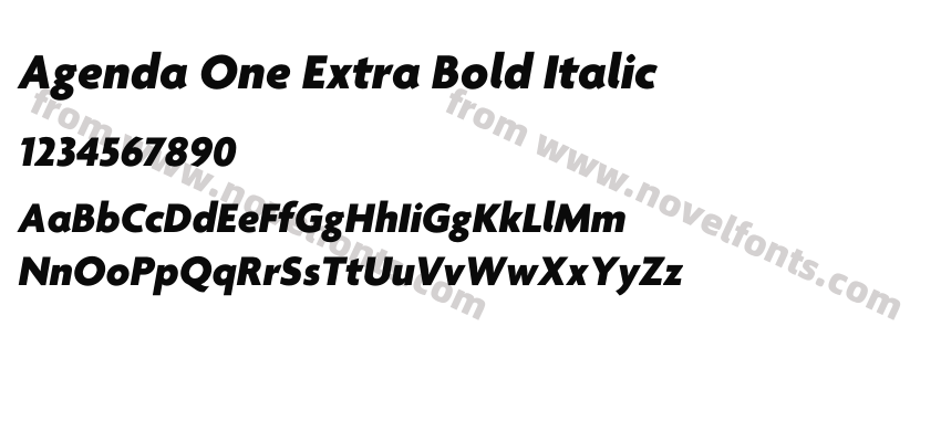 Agenda One Extra Bold ItalicPreview
