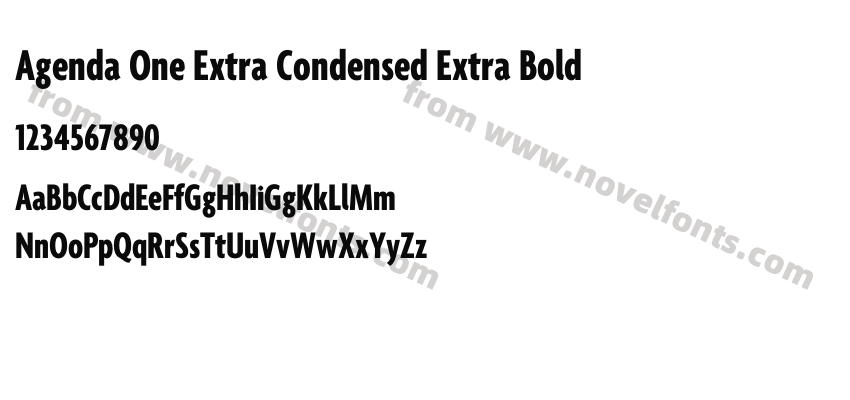Agenda One Extra Condensed Extra BoldPreview