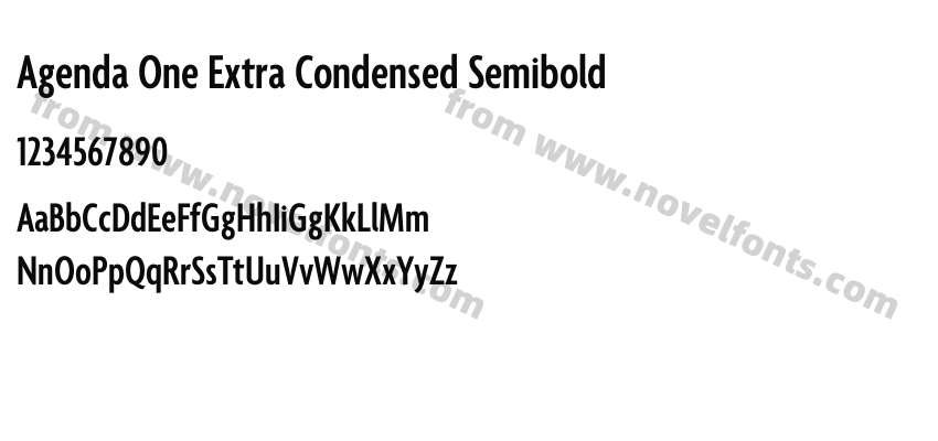 Agenda One Extra Condensed SemiboldPreview