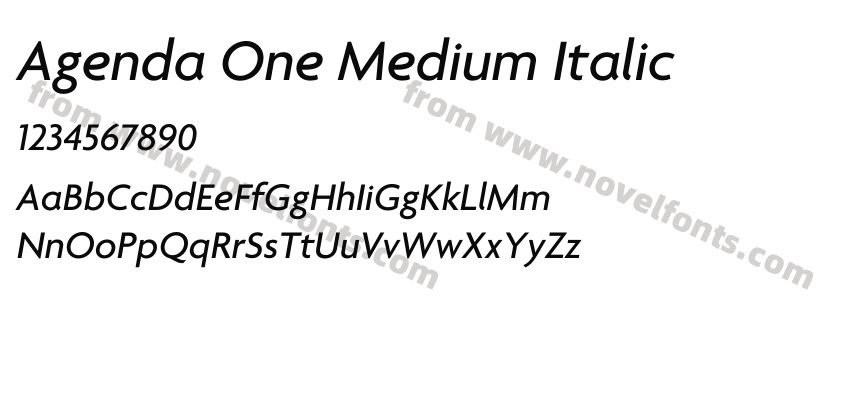 Agenda One Medium ItalicPreview