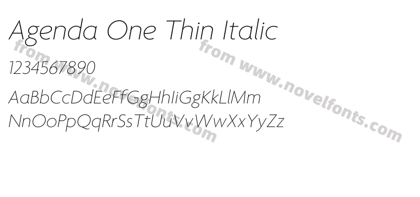 Agenda One Thin ItalicPreview