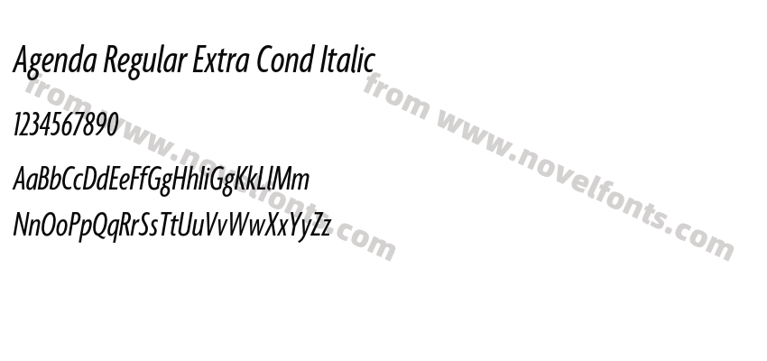 Agenda Regular Extra Cond ItalicPreview