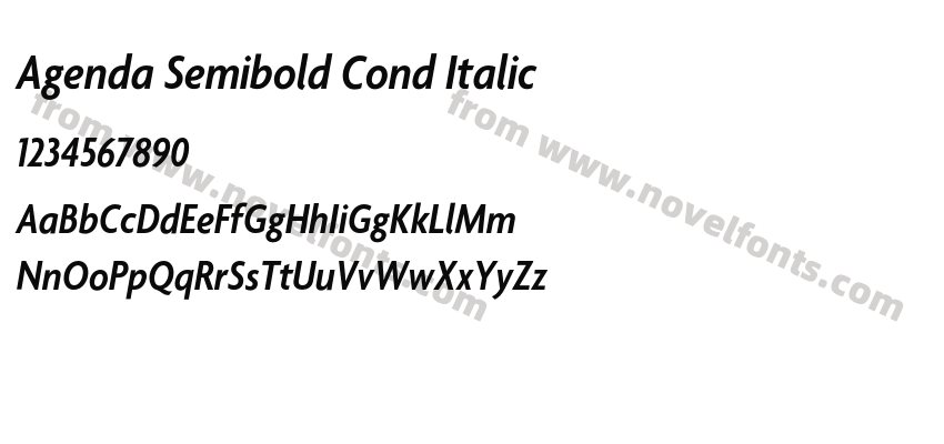 Agenda Semibold Cond ItalicPreview