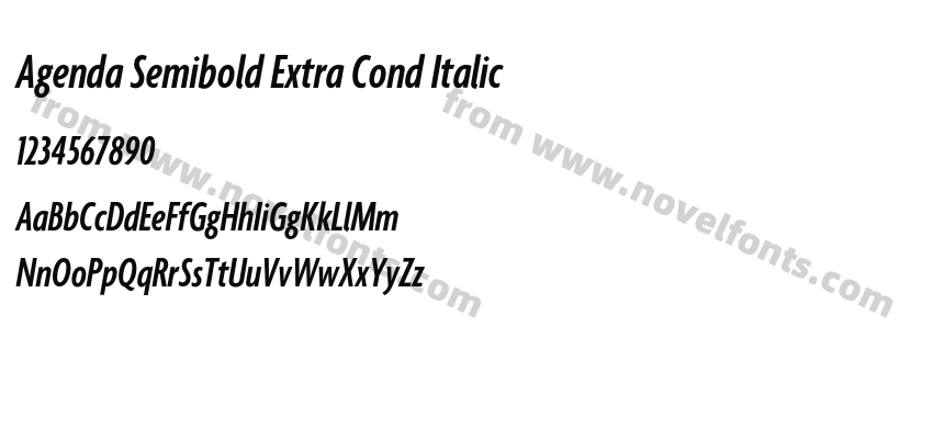 Agenda Semibold Extra Cond ItalicPreview