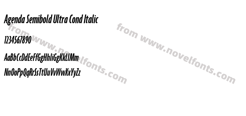 Agenda Semibold Ultra Cond ItalicPreview