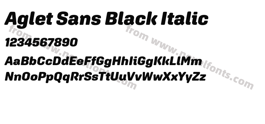 Aglet Sans Black ItalicPreview