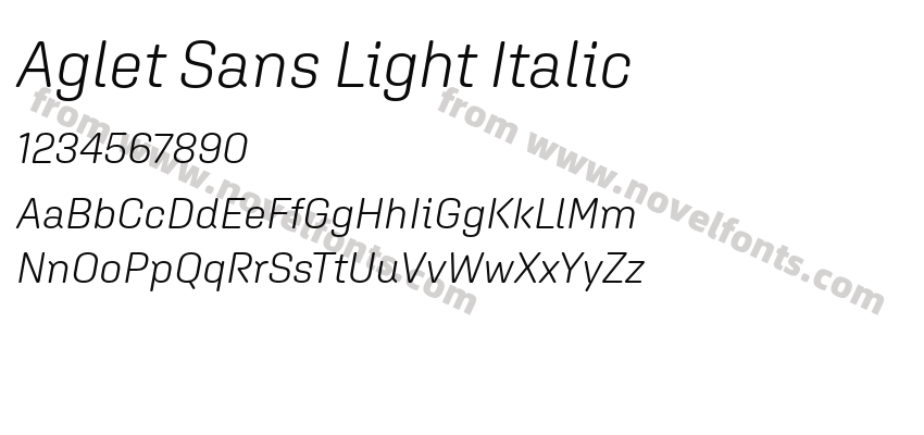 Aglet Sans Light ItalicPreview
