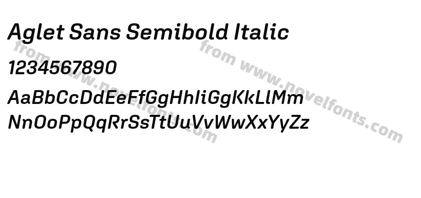 Aglet Sans Semibold ItalicPreview