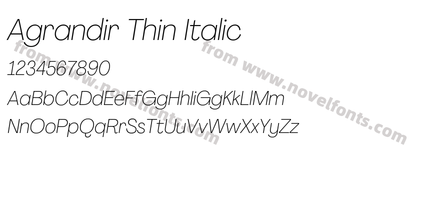 Agrandir Thin ItalicPreview