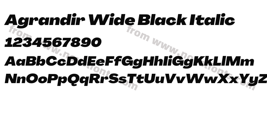 Agrandir Wide Black ItalicPreview