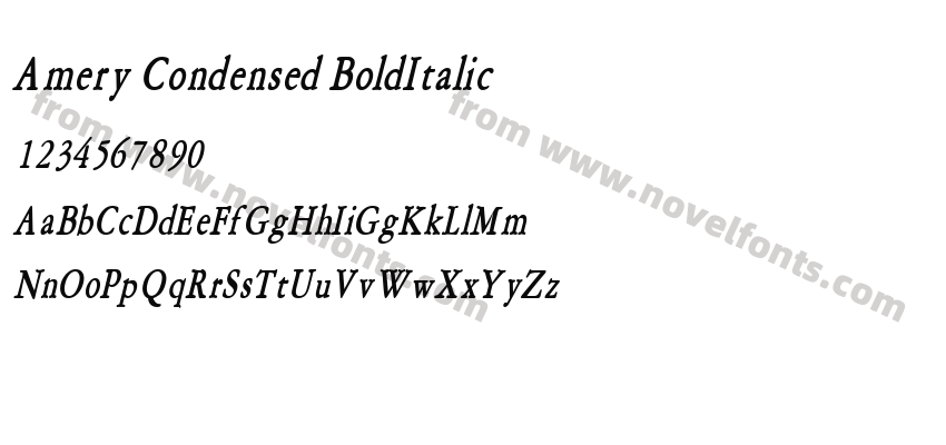 Amery Condensed BoldItalicPreview