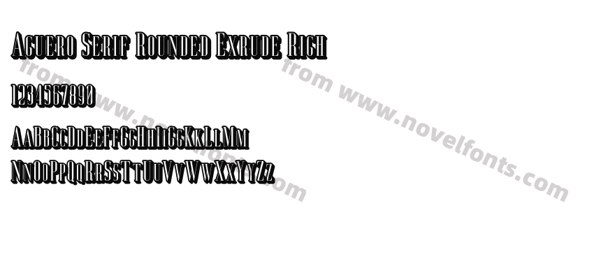 Aguero Serif Rounded Exrude RighPreview
