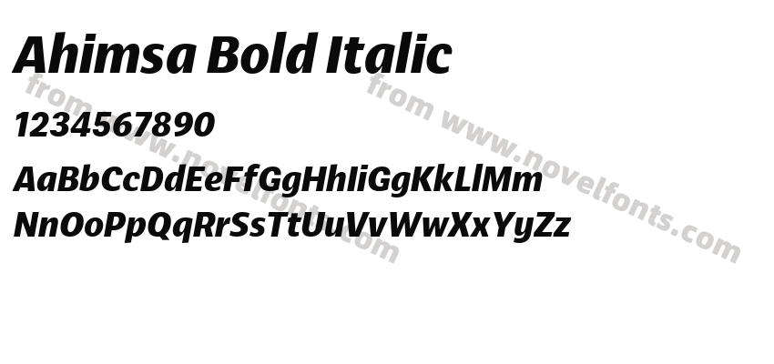 Ahimsa Bold ItalicPreview