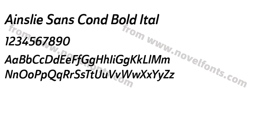 Ainslie Sans Cond Bold ItalPreview