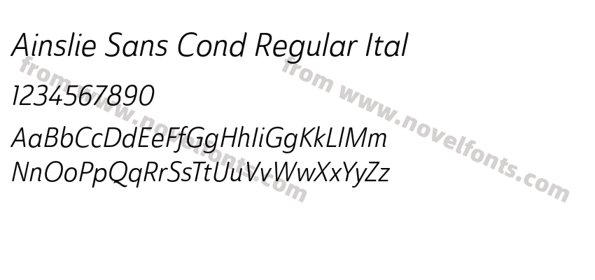 Ainslie Sans Cond Regular ItalPreview