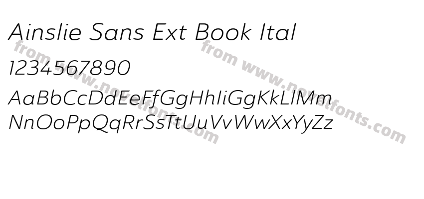 Ainslie Sans Ext Book ItalPreview