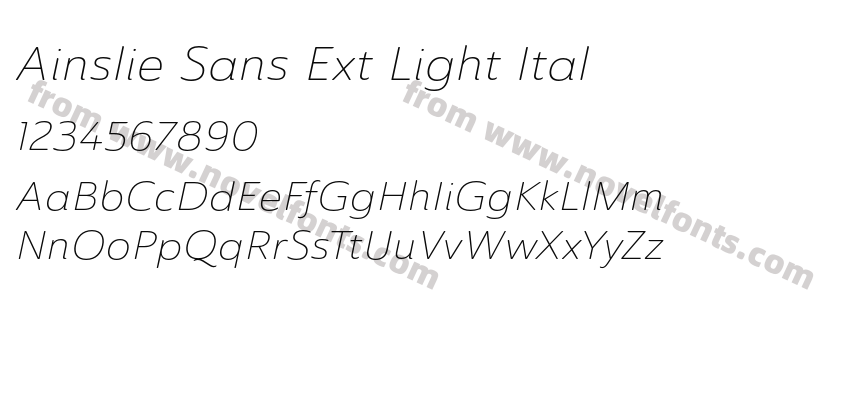 Ainslie Sans Ext Light ItalPreview