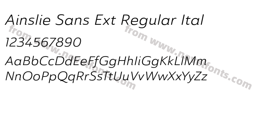 Ainslie Sans Ext Regular ItalPreview