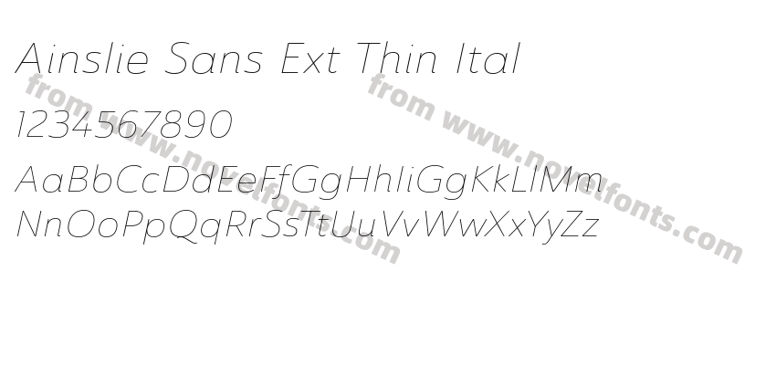 Ainslie Sans Ext Thin ItalPreview