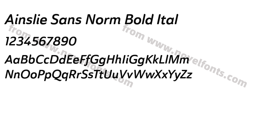 Ainslie Sans Norm Bold ItalPreview
