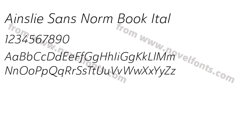Ainslie Sans Norm Book ItalPreview
