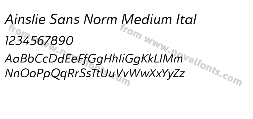 Ainslie Sans Norm Medium ItalPreview